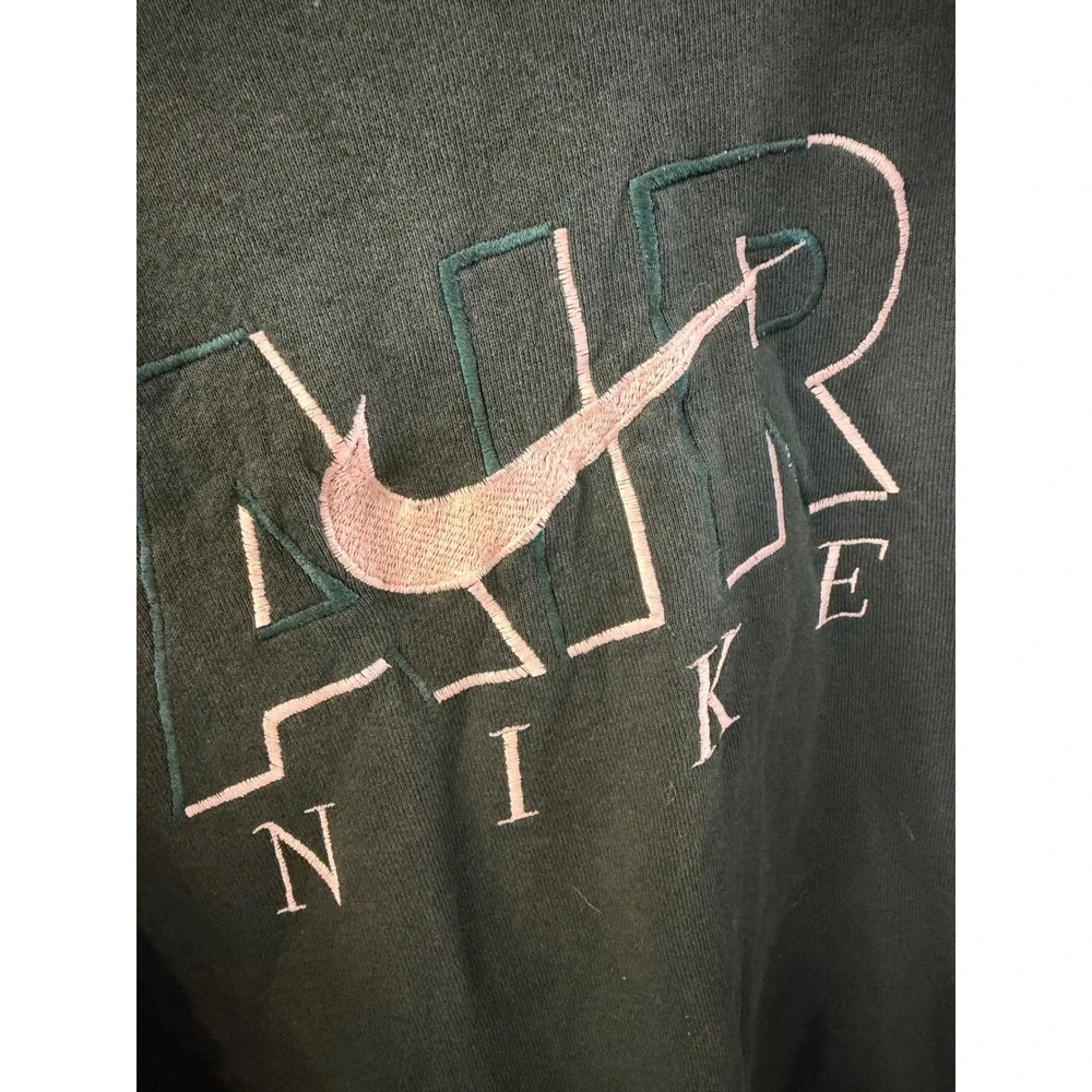 Vintage Nike Air Embroidered Sweatshirt Hunter Green Fruit of the Loom Large